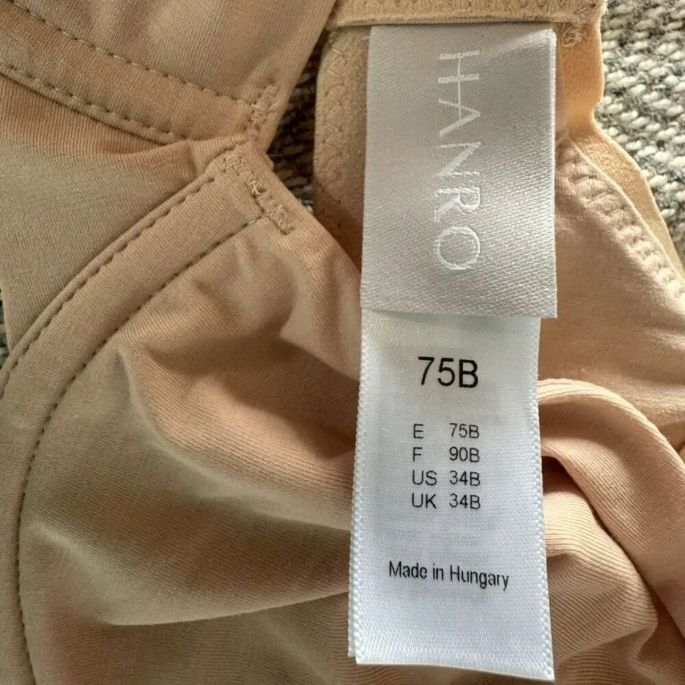 NWT Hanro 34B Cotton Sensations Unlined Nude Underwire Bra